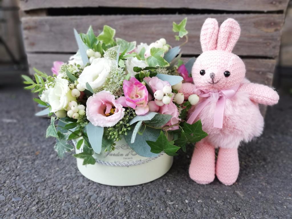 Boîte fleuri Douce Attention (taille S)