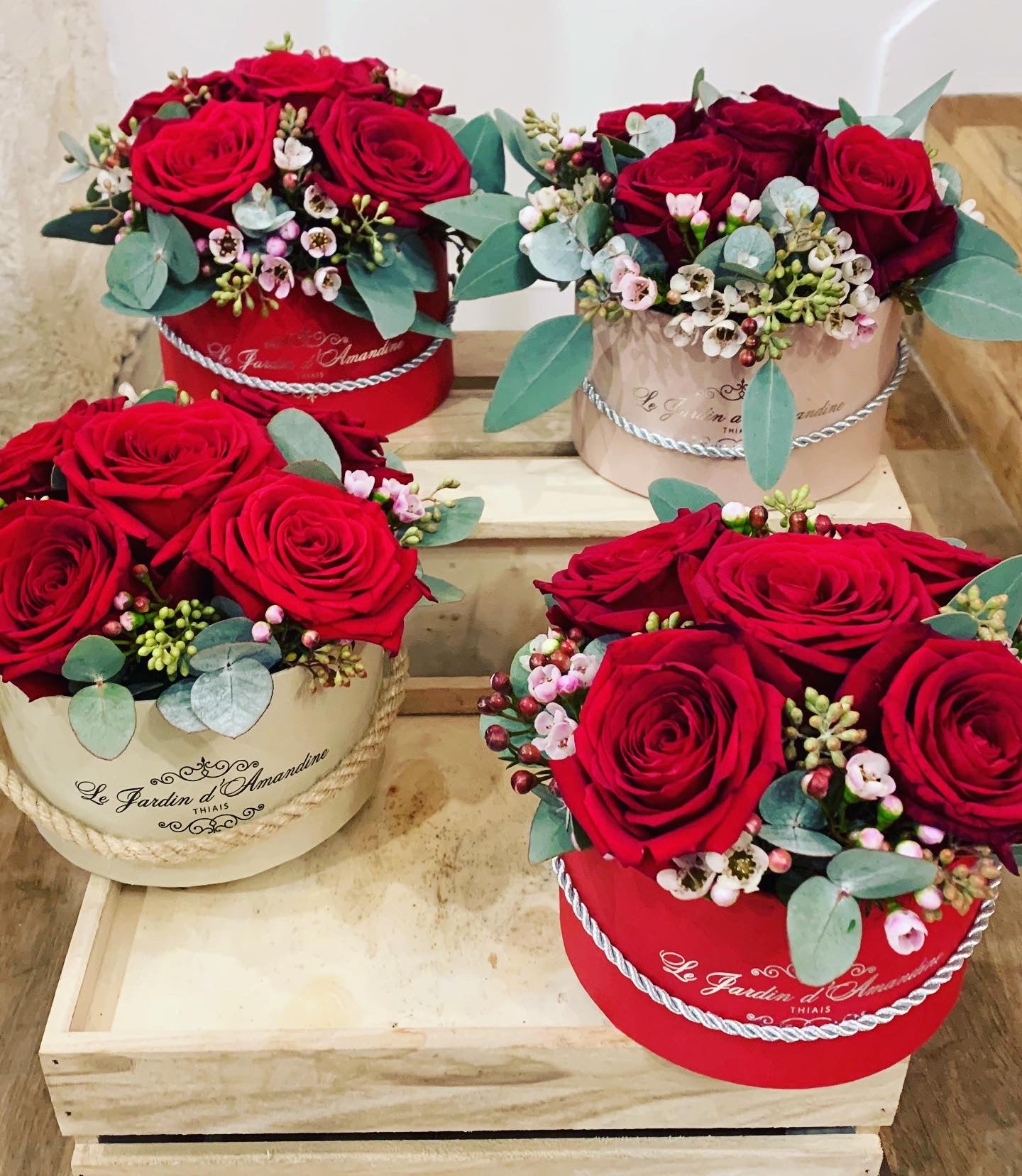 Boîte fleuri Ti Amo (taille S)