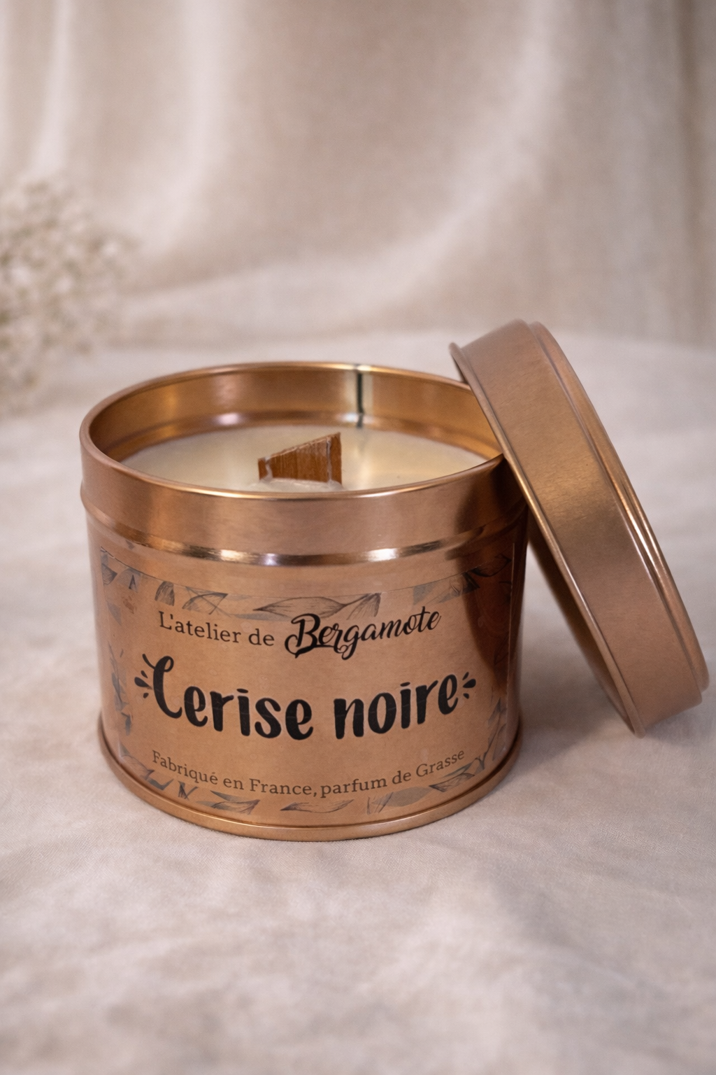 Bougie (grande) cerise noire