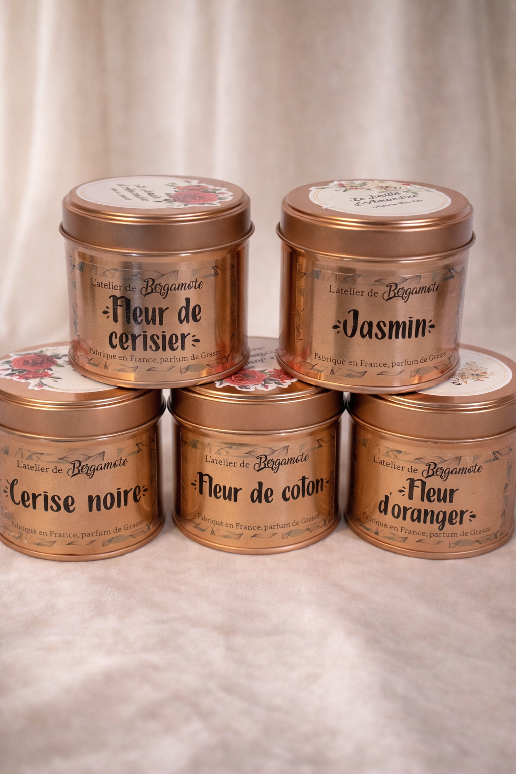 Bougie (grande) fleur de coton